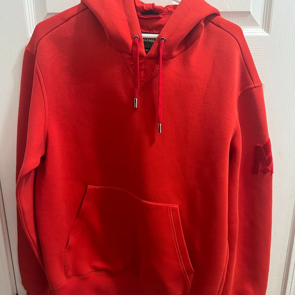 Mackage KRYS Women's Red Hoodie with Velvet Embroidery.